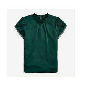 Tulip sleeved ruffle neck top